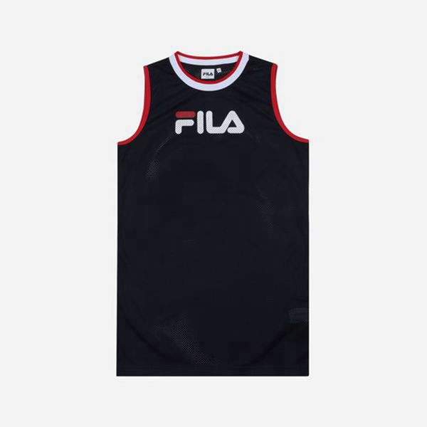 Fila Mesh Sleeveless Women's Dresses - Navy,NZ 154-28563